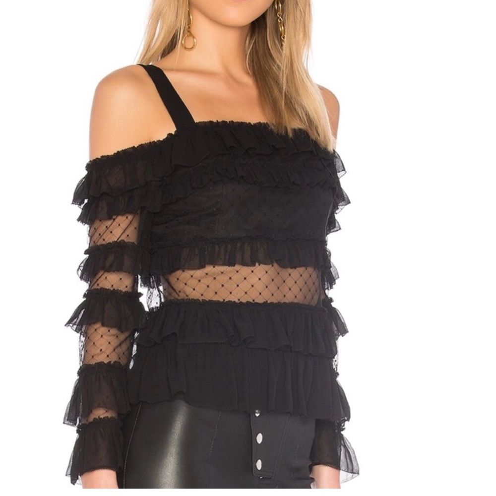 ALEXIS
Karissa Cold Shoulder Top In Black
Size: medium